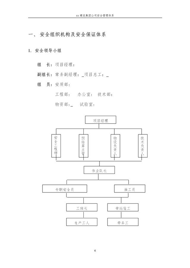 建設(shè)集團(tuán)公司項(xiàng)目施工安全管理體系，完整版（建筑工程安全生產(chǎn)管理體系）